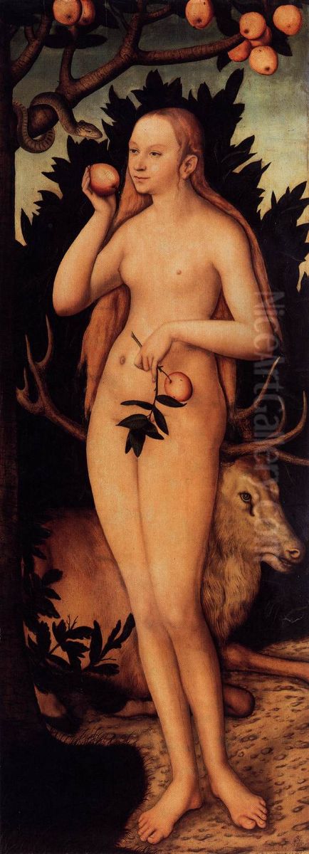 Eve Oil Painting by Lucas The Younger Cranach