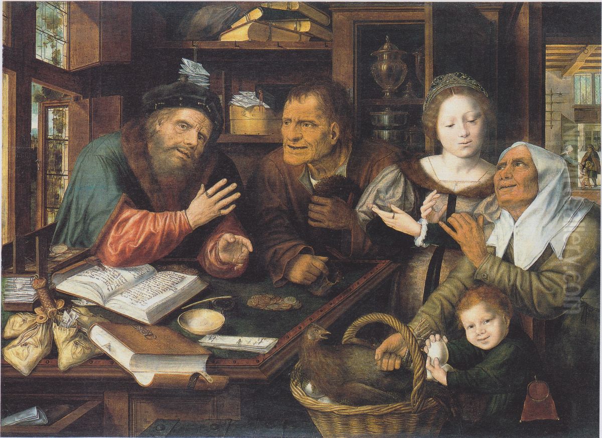 Beim Steuereinnehmer Oil Painting by Jan Matsys