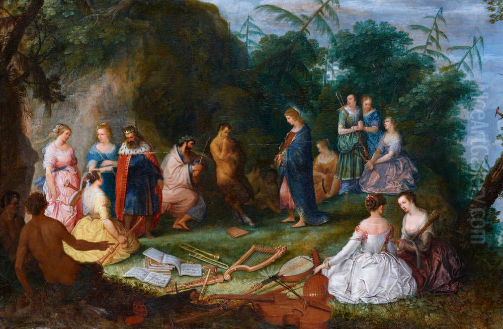 Het oordeel van Midas Oil Painting by Adriaen Van Stalbemt