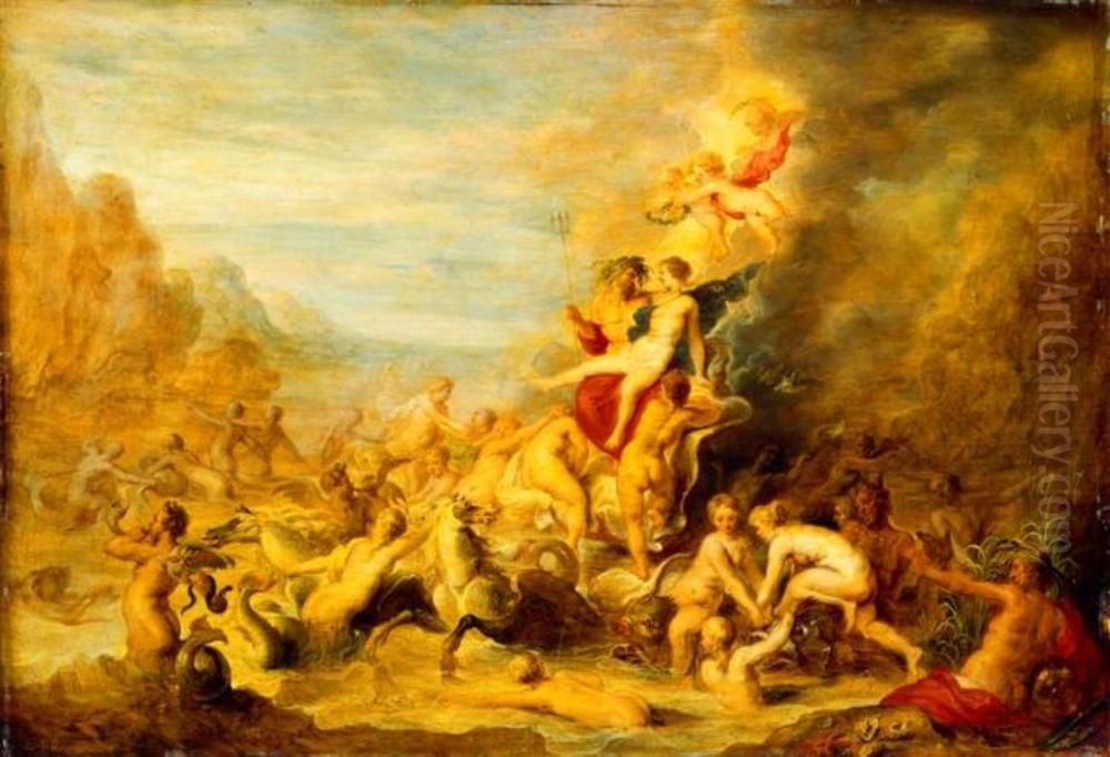 Triumph of Neptune and Amphitrite Oil Painting by Abraham van Diepenbeeck