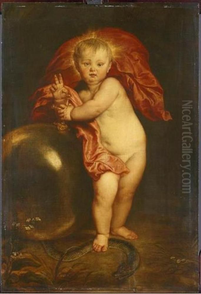 Christ Child as Redeemer Oil Painting by Sir Anthony Van Dyck