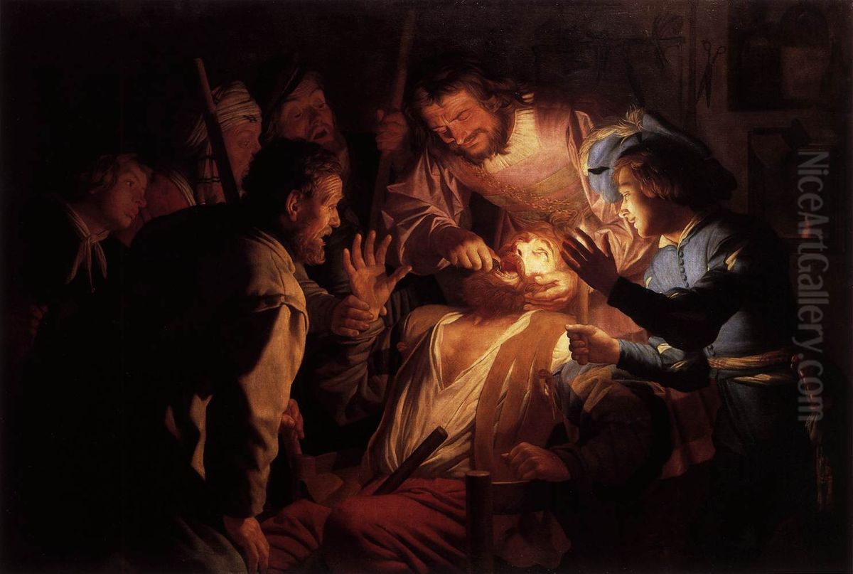 The Dentist Oil Painting by Gerard van Honthorst