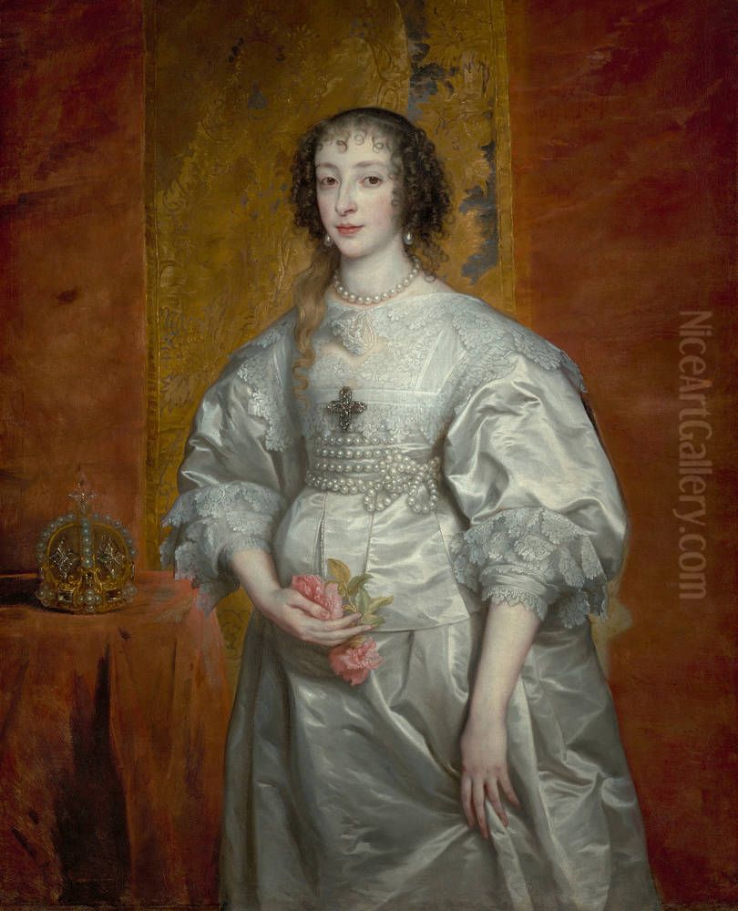 Queen Henrietta Maria Oil Painting by Sir Anthony Van Dyck