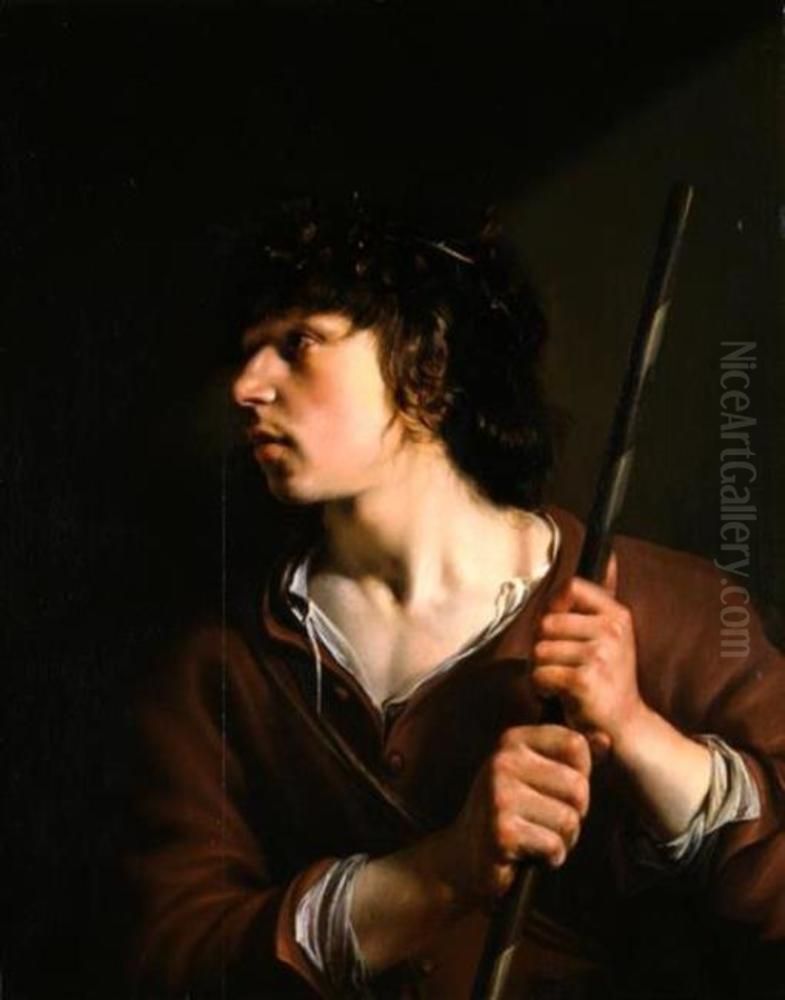 Young man with a wreath on the head Oil Painting by Salomon de Bray