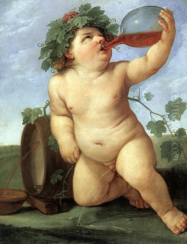 Drinking Bacchus Oil Painting by Guido Reni