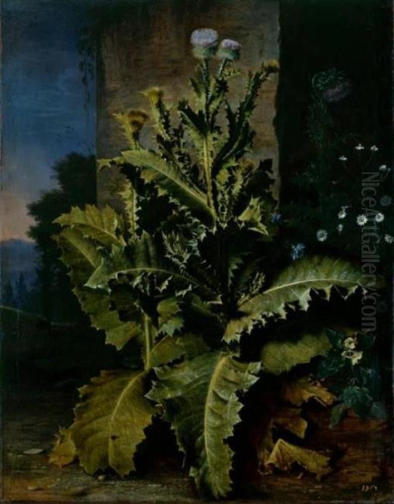 Thistles and cornflowers Oil Painting by Abraham Begeyn