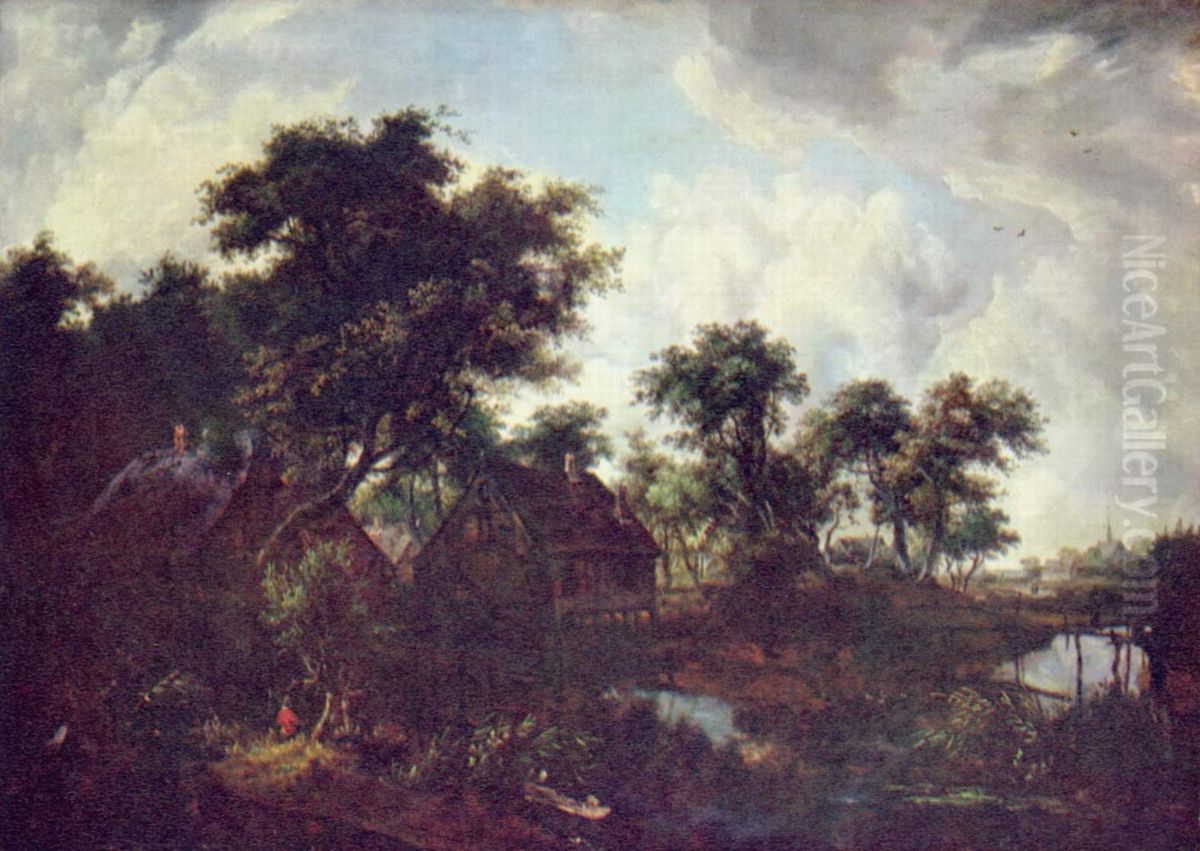 Wassermuhle Oil Painting by Meindert Hobbema