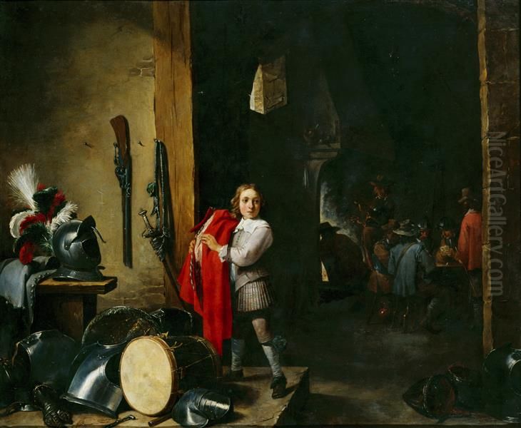 The page in the guardroom Oil Painting by David Teniers the Younger