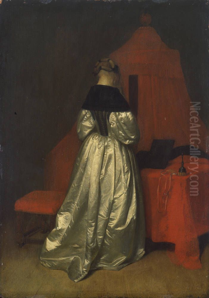 A Lady in Her Chamber Oil Painting by Gerard Ter Borch