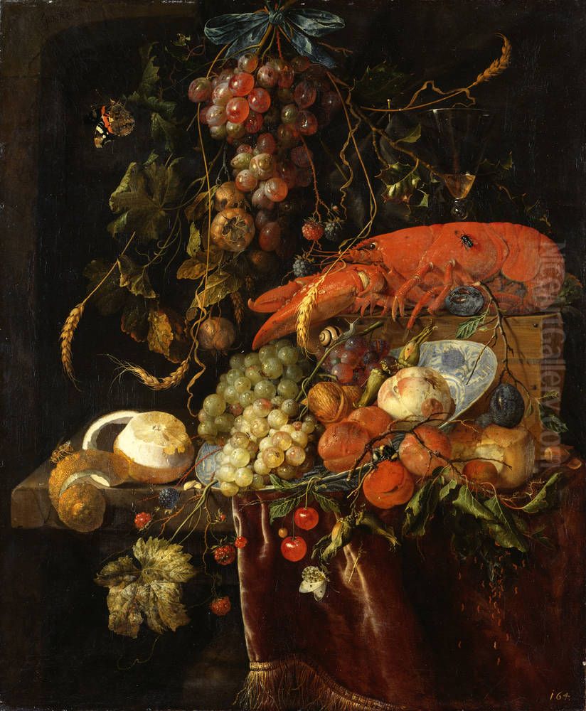 Still Life with a Lobster Oil Painting by Jan Davidsz. De Heem