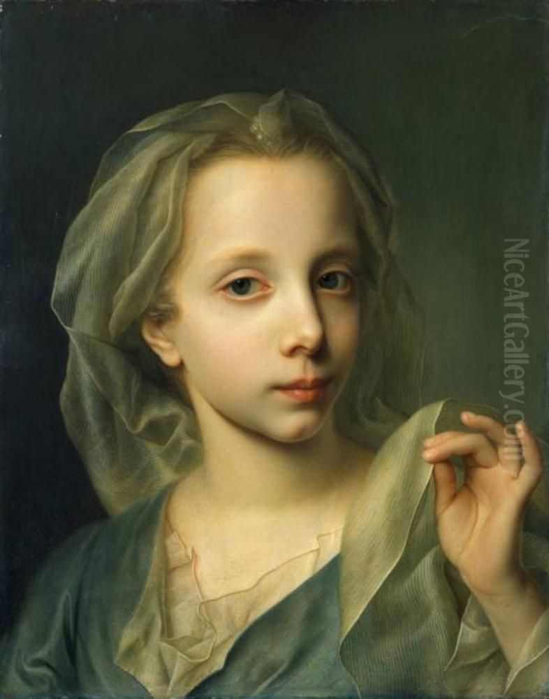 Idealized Portrait of a young girl Oil Painting by Christian Seybold