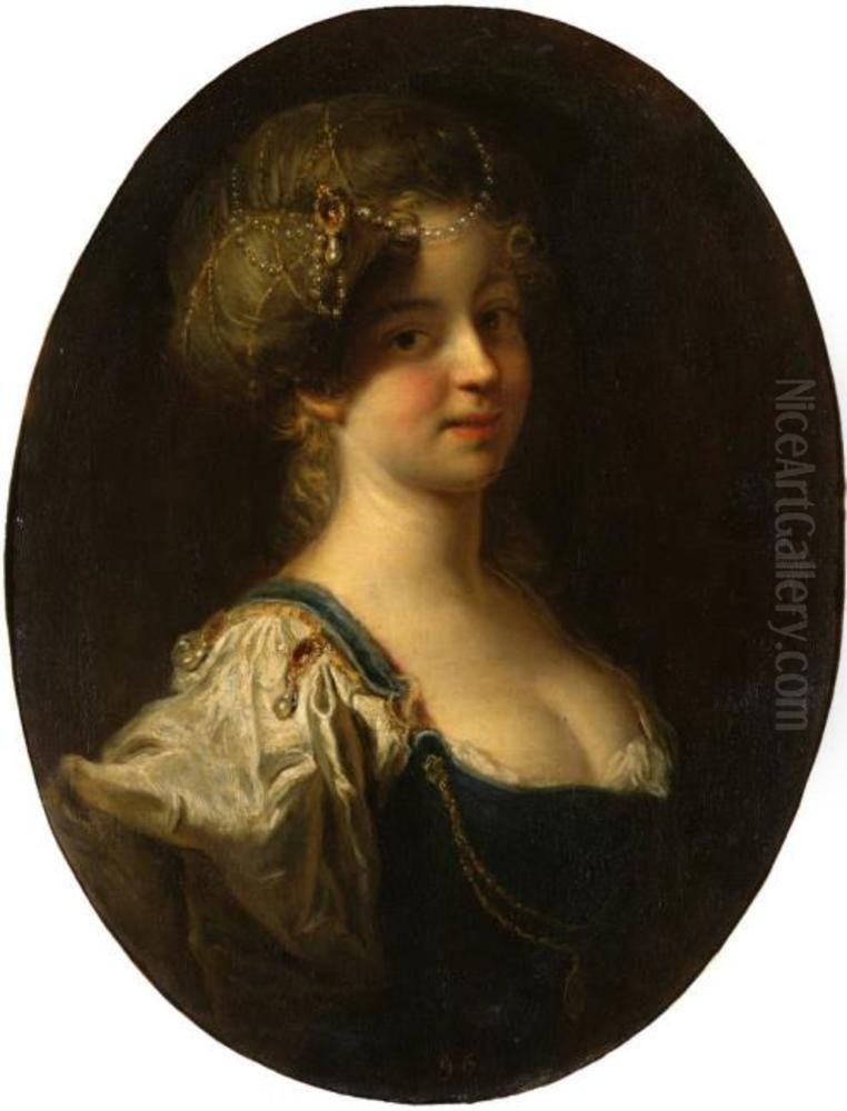 Bildnis einer Dame mit Turban Oil Painting by Antoine Pesne