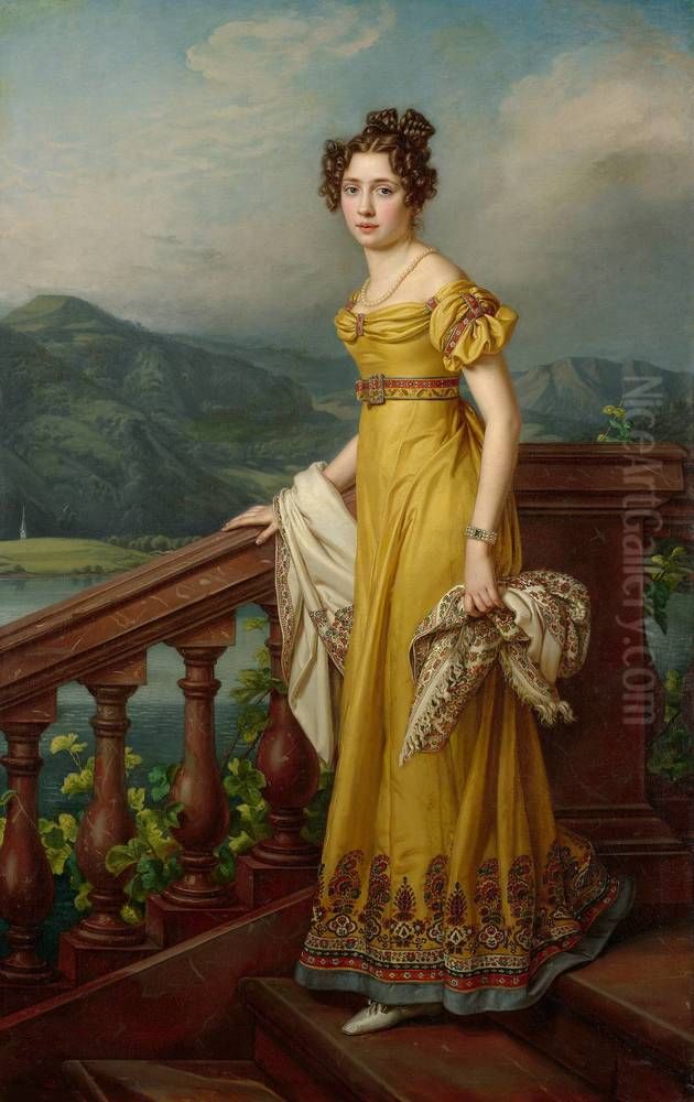 Bildnis Prinzessin Amalie Oil Painting by Joseph Karl Stieler