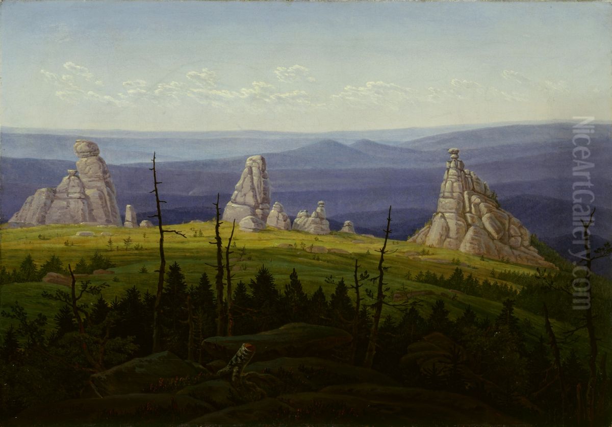 Die Dreisteine im Riesengebirge Oil Painting by Carl Gustav Carus