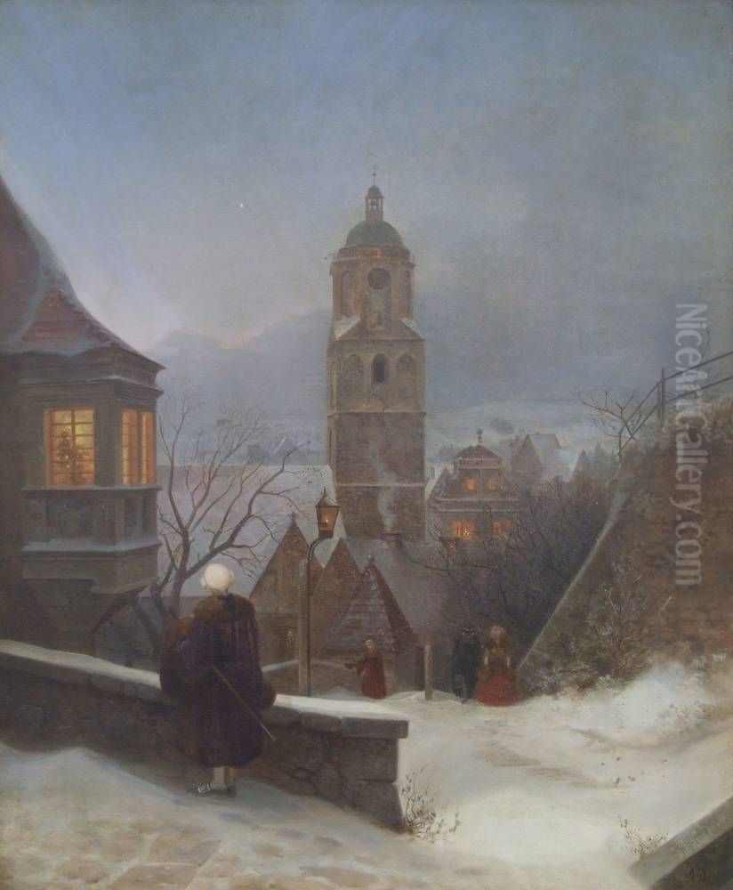 Stille Weihnacht Oil Painting by Ernst Ferdinand Oehme
