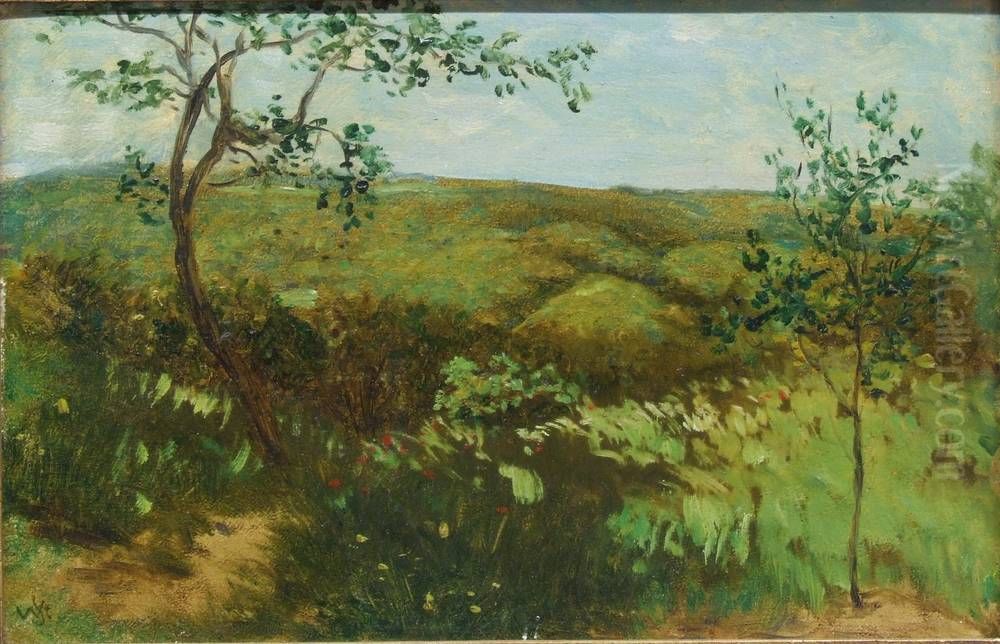 Wiesenlandschaft Oil Painting by Wilhelm Steinhausen