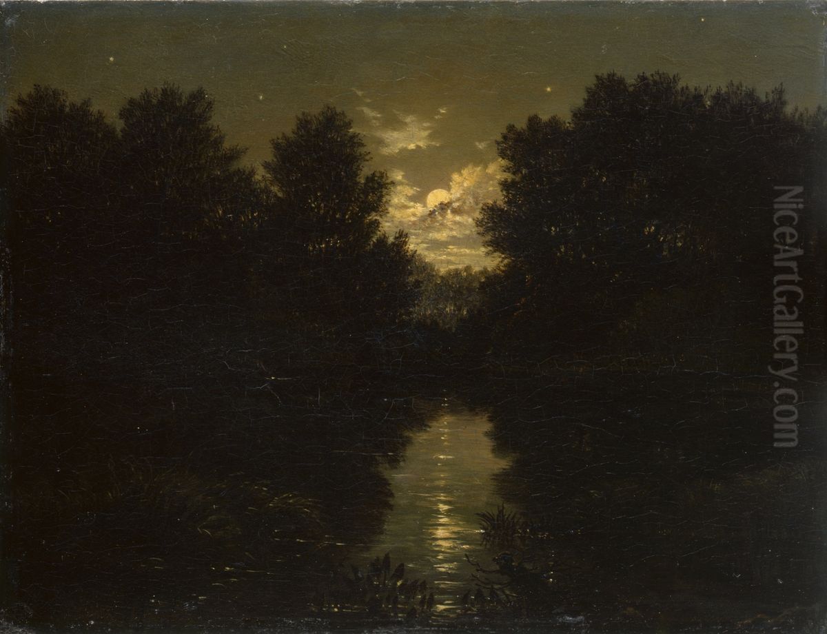 Mondscheinlandschaft Oil Painting by Carl Gustav Carus