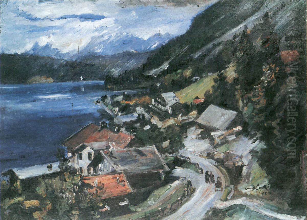 Walchensee, Serpentine Oil Painting by Lovis (Franz Heinrich Louis) Corinth
