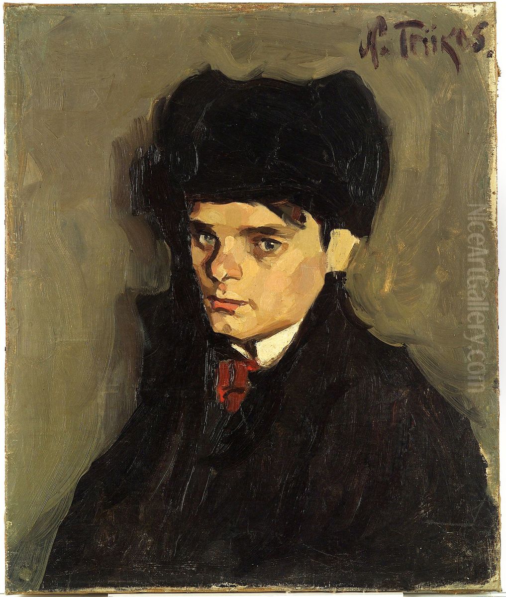 Triik, Nikolai. Aleksander Tassa portree. 1905. Oli, louend. 59x49,6 Oil Painting by Nikolai Triik