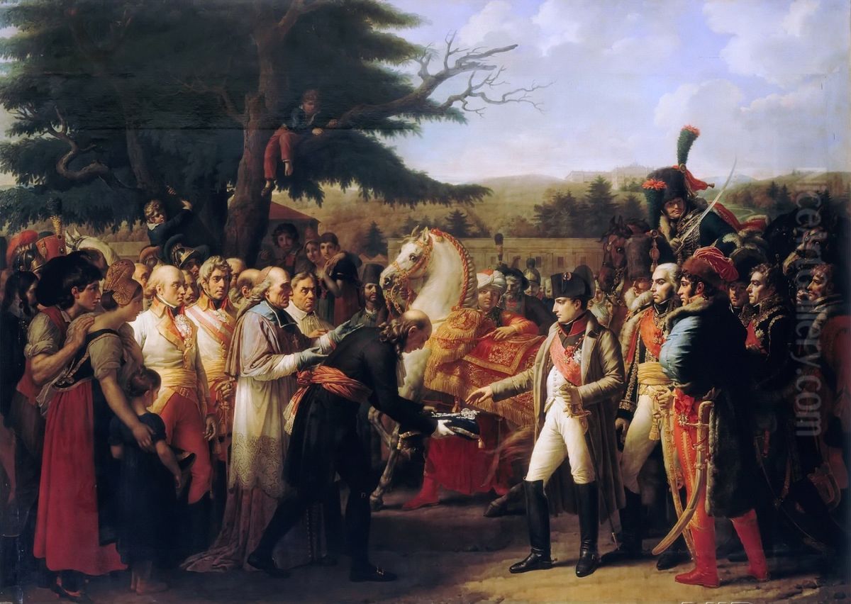 Napoleon Bonaparte receiving the keys of Vienna at the Schloss Schonbrunn, 13th November 1805 Oil Painting by Anne-Louis Girodet de Roucy-Triosson