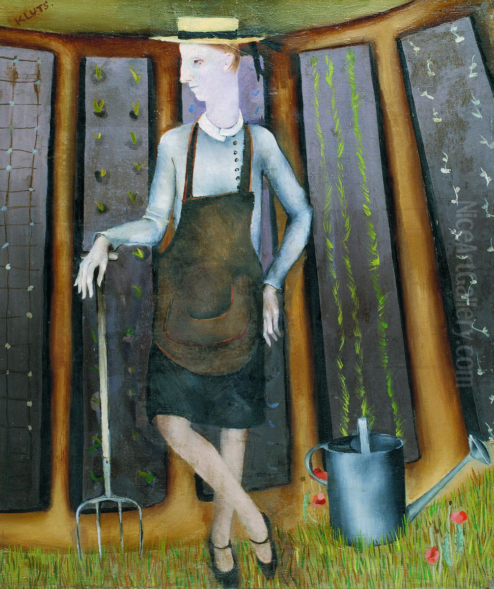 Gardener Oil Painting by Karin Luts