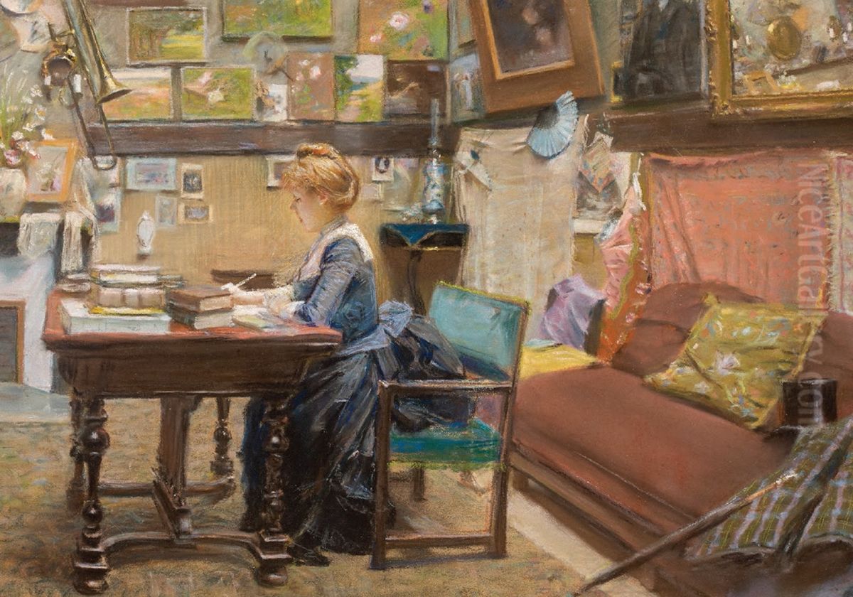 L'Atelier de l'artiste Oil Painting by Charles Lucien Leandre