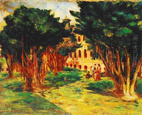 Taipei Hospital Garden Oil Painting by Li Mei-shu