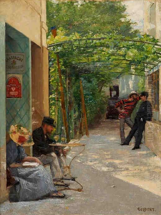 The Hotel-Restaurant Fournaise Oil Painting by Rene Joseph Gilbert