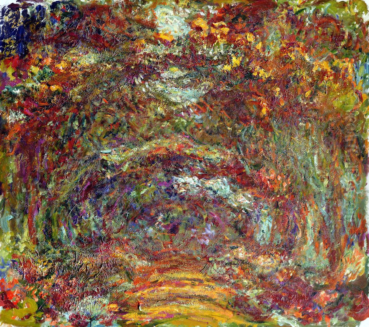 The rose-way in Giverny Oil Painting by Claude Oscar Monet