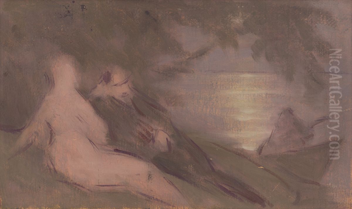 Splynutie dusi Oil Painting by Milan Thomka Mitrovsky