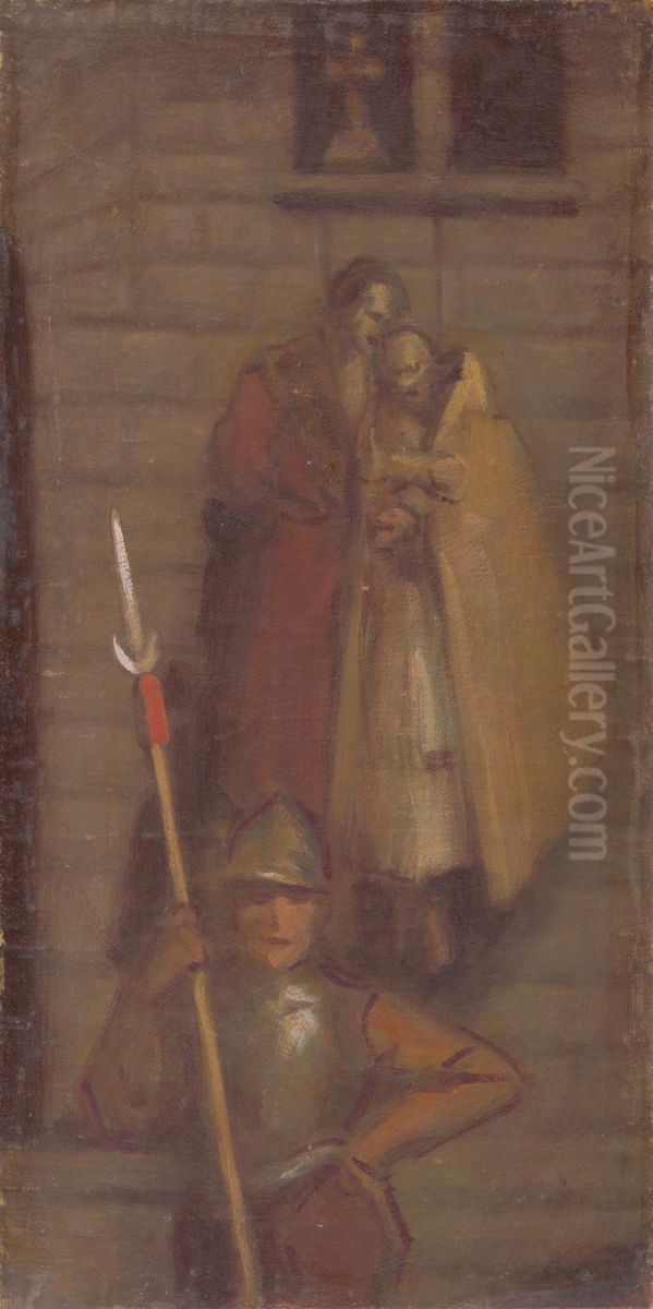 Nacrt historickej kompozicie I. Oil Painting by Milan Thomka Mitrovsky