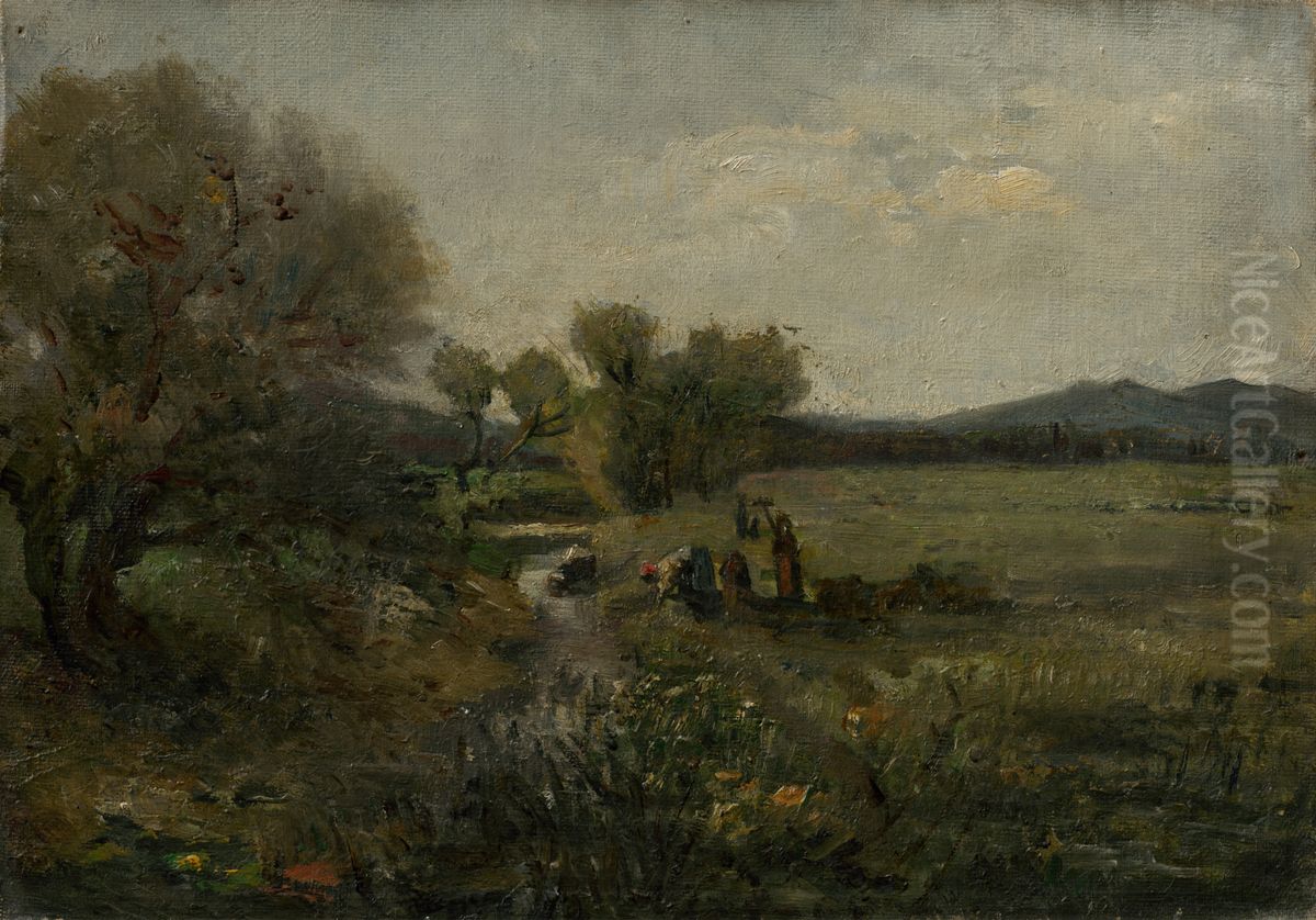 Women at the Creek Oil Painting by Laszlo Mednyanszky