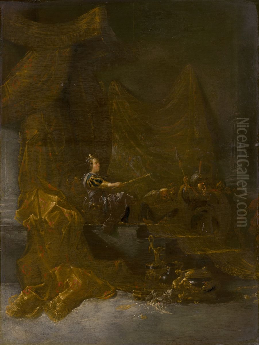 The Queen of Sheba before Solomon Oil Painting by Pieter Symonsz Potter