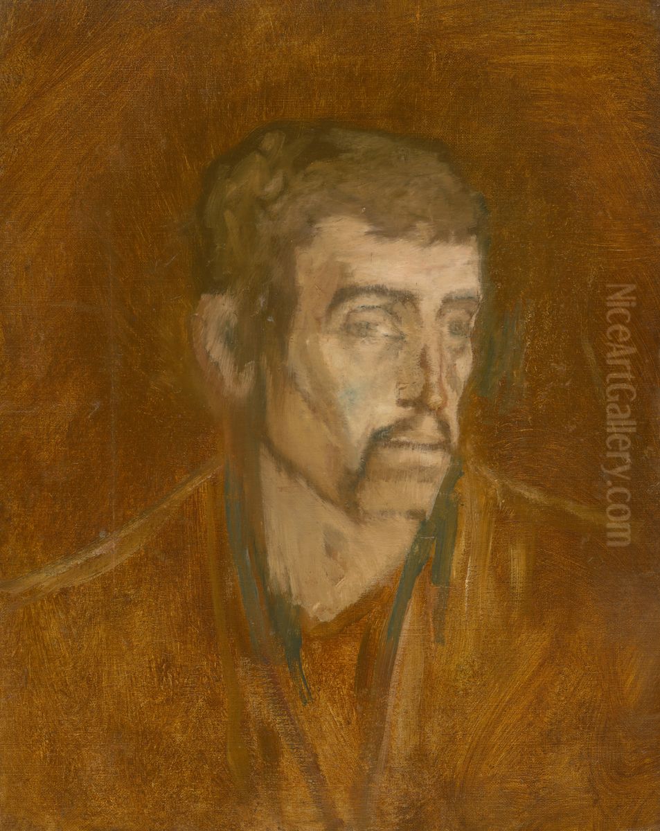 Study of Unhappy Man Oil Painting by Laszlo Mednyanszky
