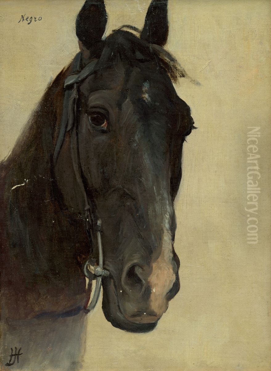 Studia hlavy kona Negro Oil Painting by Jozef Hanula