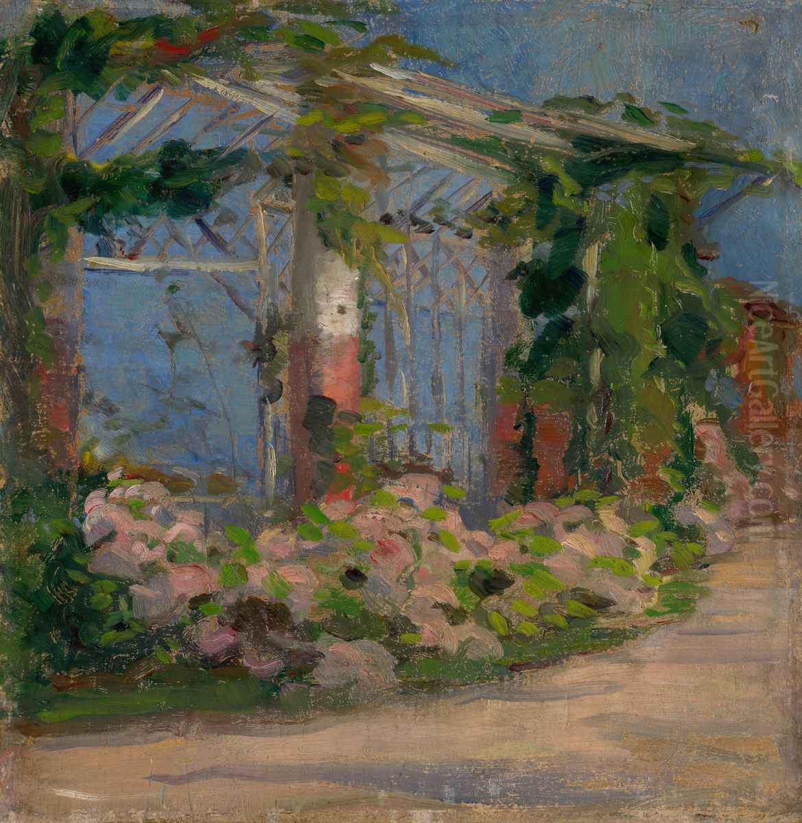 Motif from Garden Oil Painting by Ludovit Pitthordt