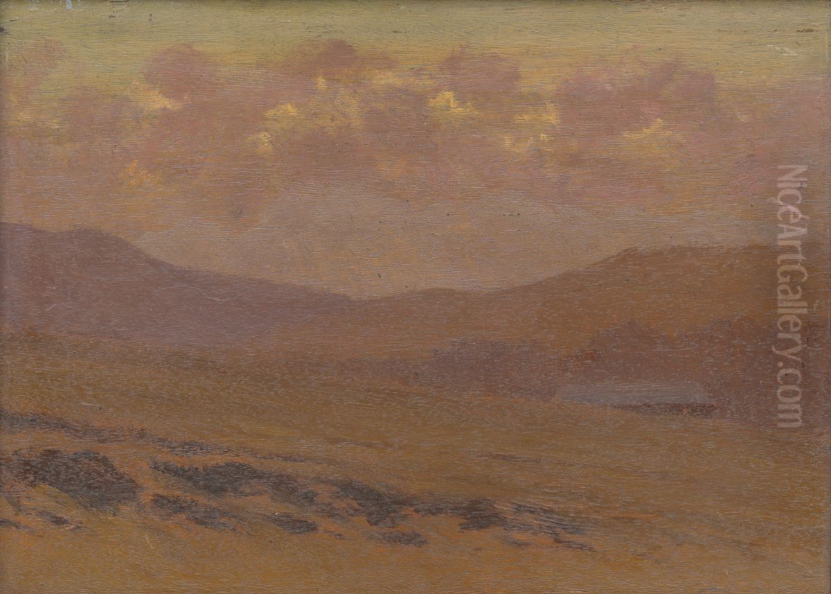 Podvecerna krajina zo Spisskej Magury Oil Painting by Nandor Katona