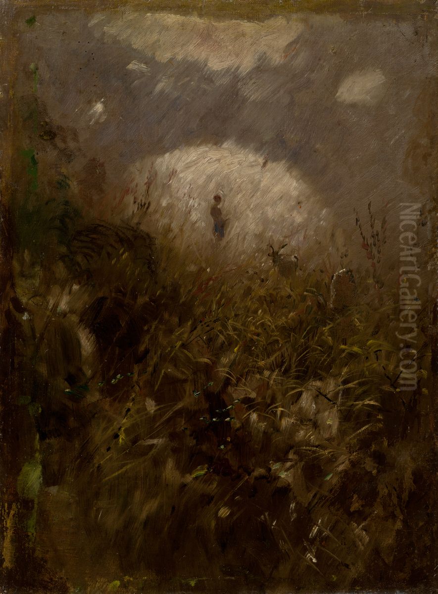 Summer Day. Goatsherd with a Goat Oil Painting by Laszlo Mednyanszky