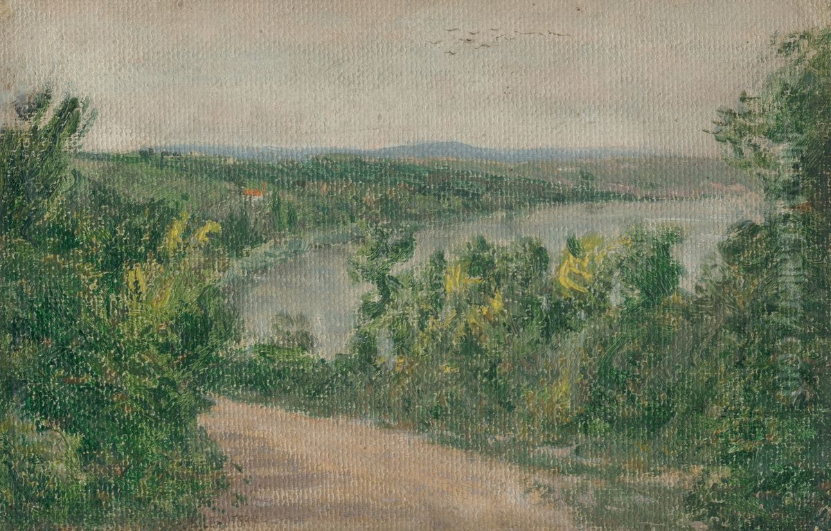 Krajina z povodia Dunaja Oil Painting by Karol Miloslav Lehotsky