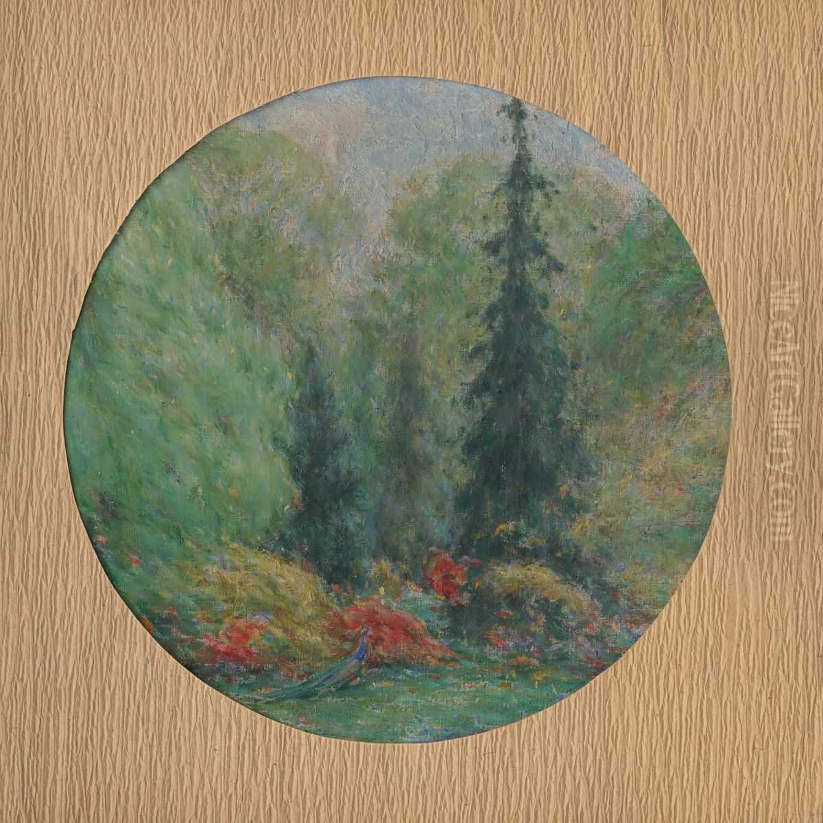 In a Park Oil Painting by Karol Miloslav Lehotsky