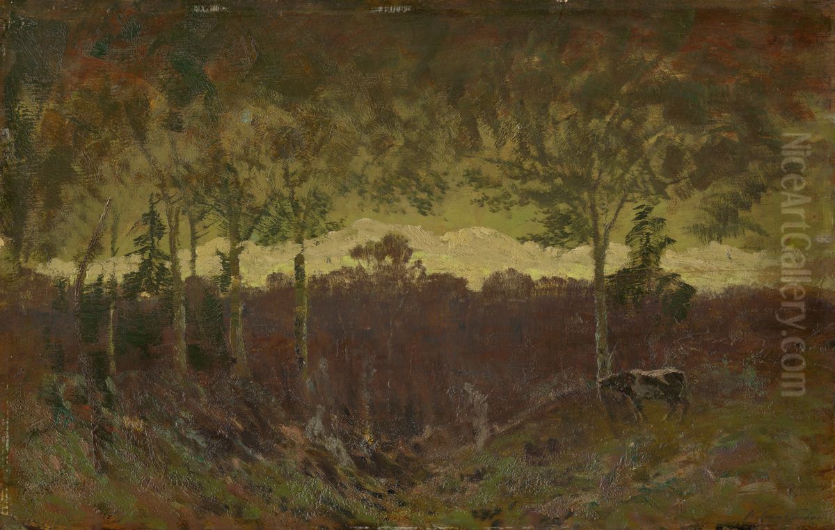 Early Evening Tatras Landscape Oil Painting by Nandor Katona