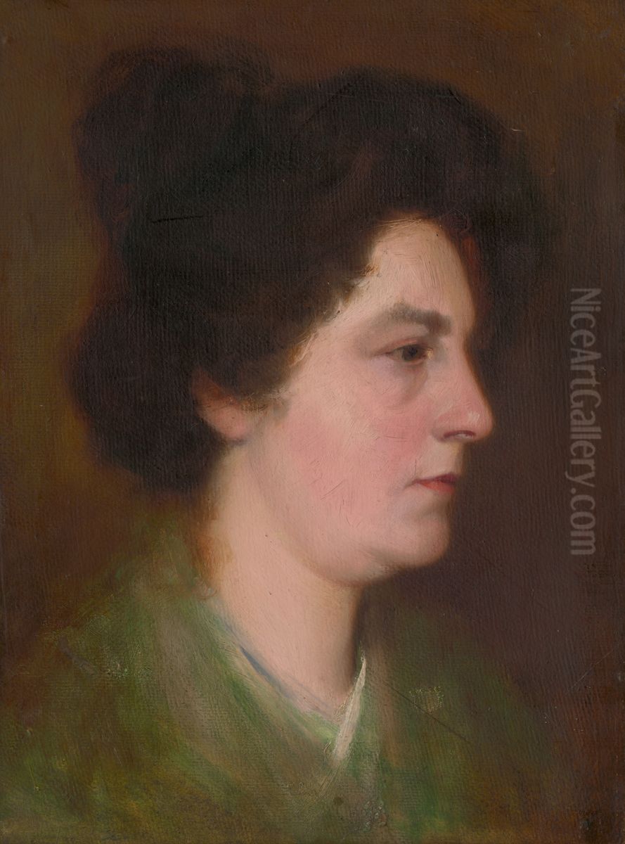 Studia zenskej hlavy Oil Painting by Ludovit Pitthordt