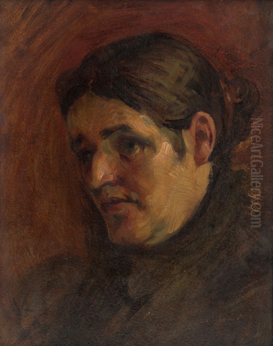 Podobizen umelcovej matky Oil Painting by Milan Thomka Mitrovsky