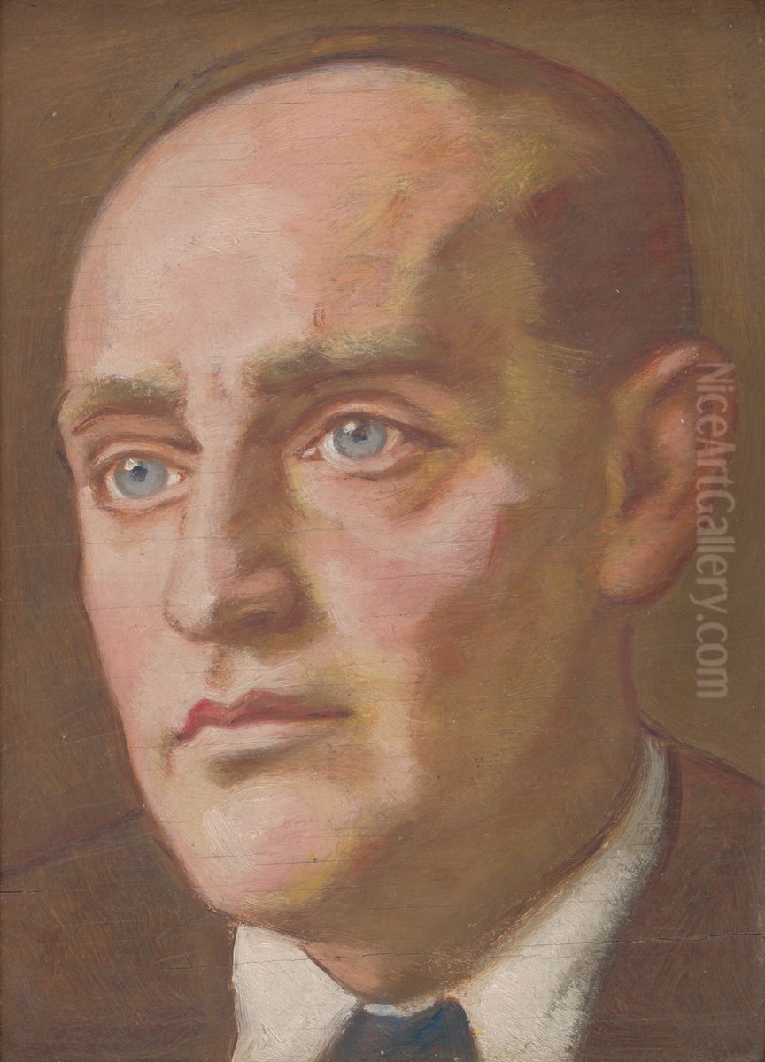 Portret J.P. Oil Painting by Milan Thomka Mitrovsky