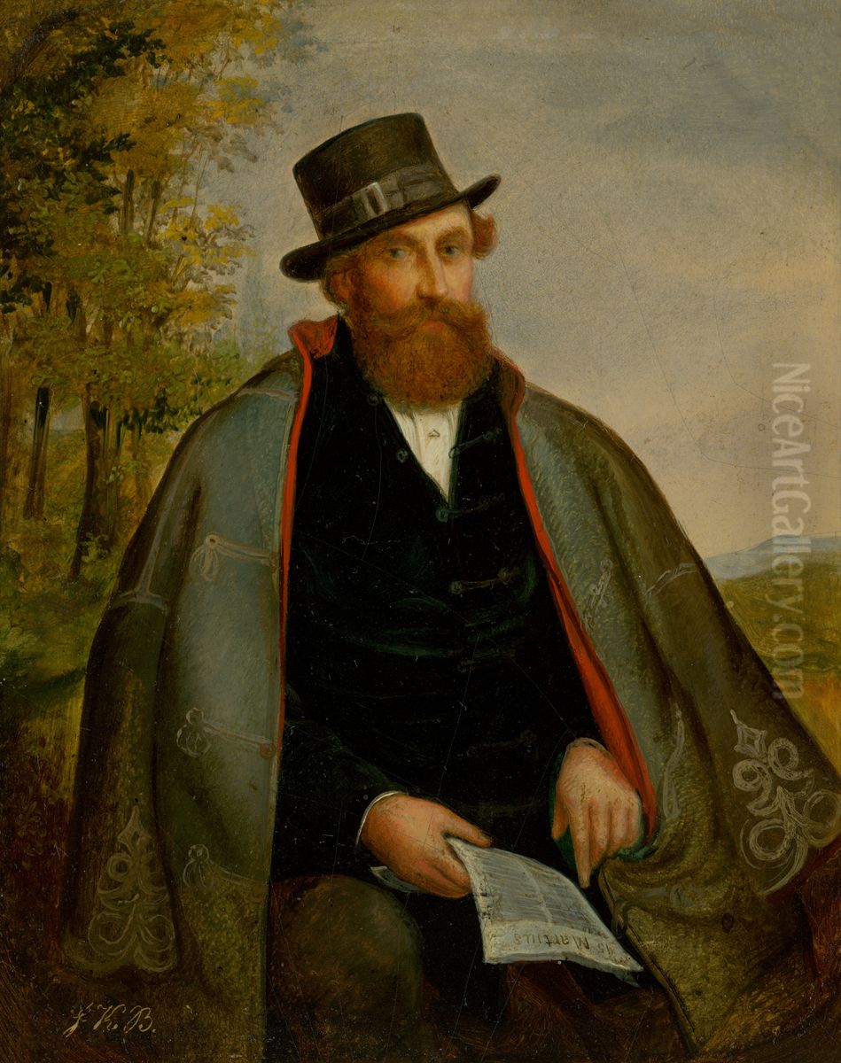 Portrait of a Revolutionary from 1848 Oil Painting by Vojtech Klimkovic