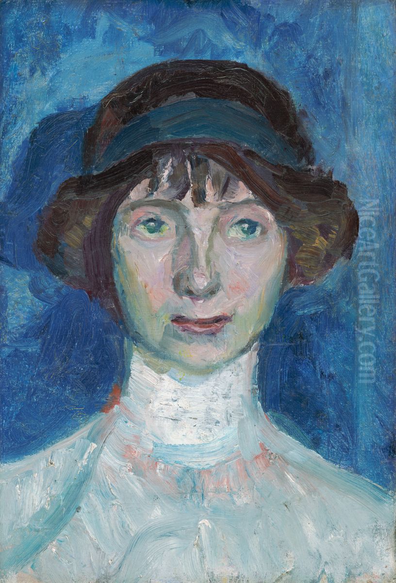 Portrait of Margita Czobel Oil Painting by Frida Konstantin