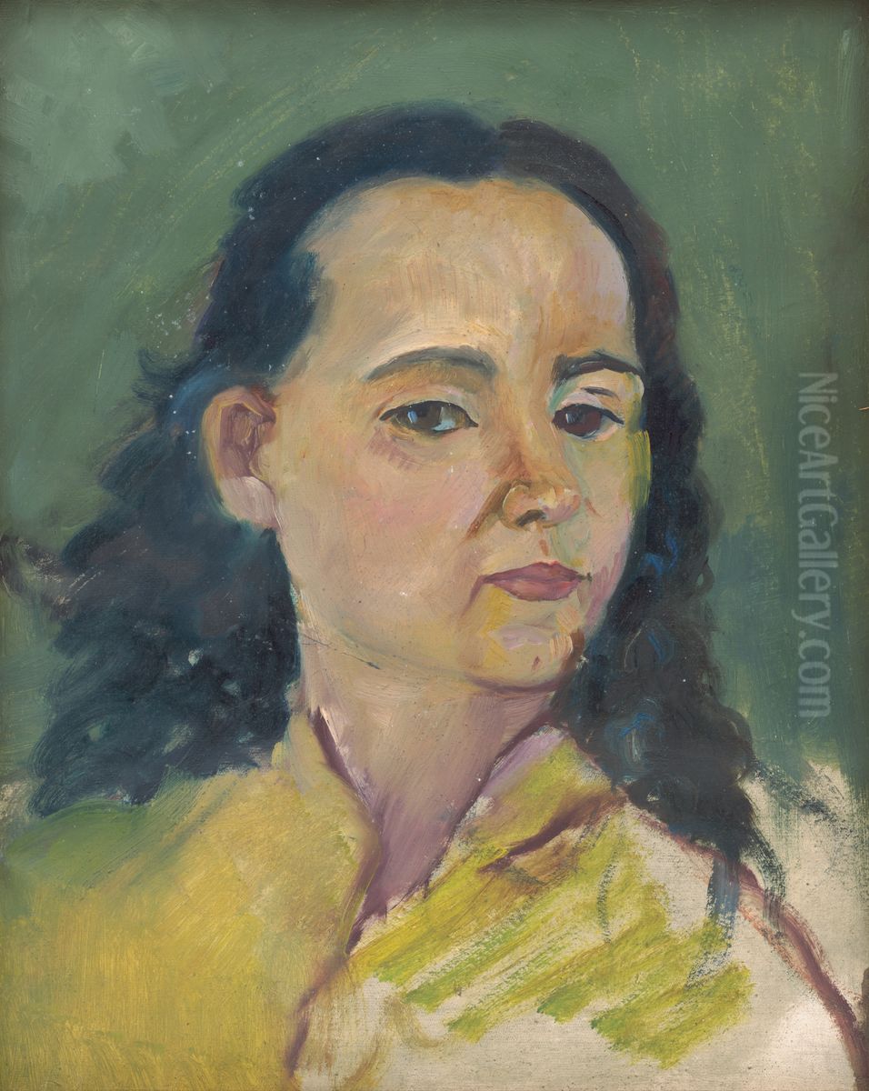 Portrait of a Woman Oil Painting by Arnold Peter Weisz-Kubincan