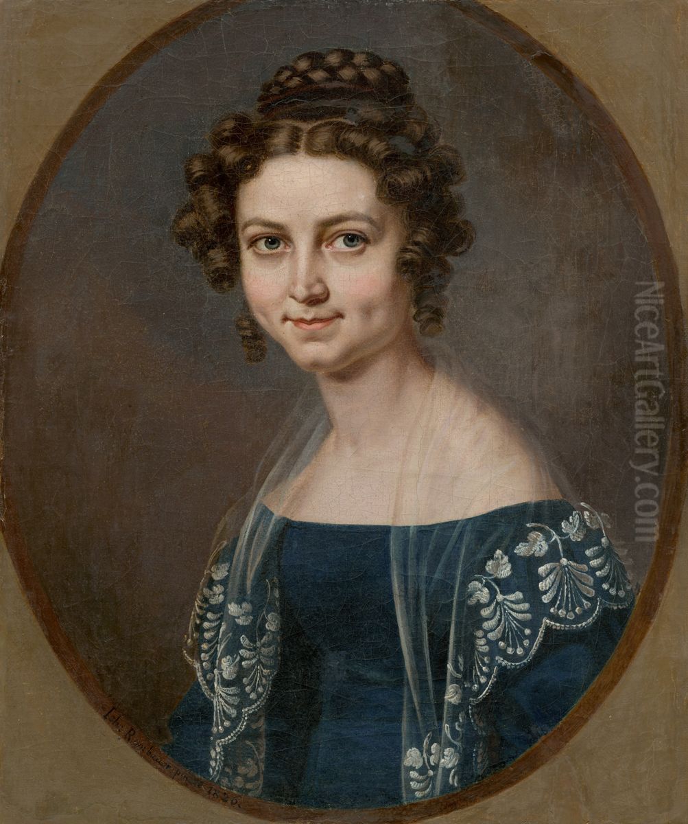 Portrait of a Young Woman Oil Painting by Janos Rombauer