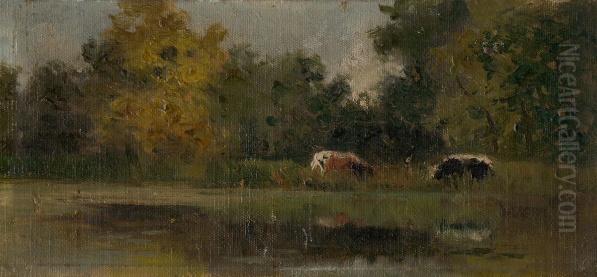 In the Pasture Oil Painting by Felician Moczik