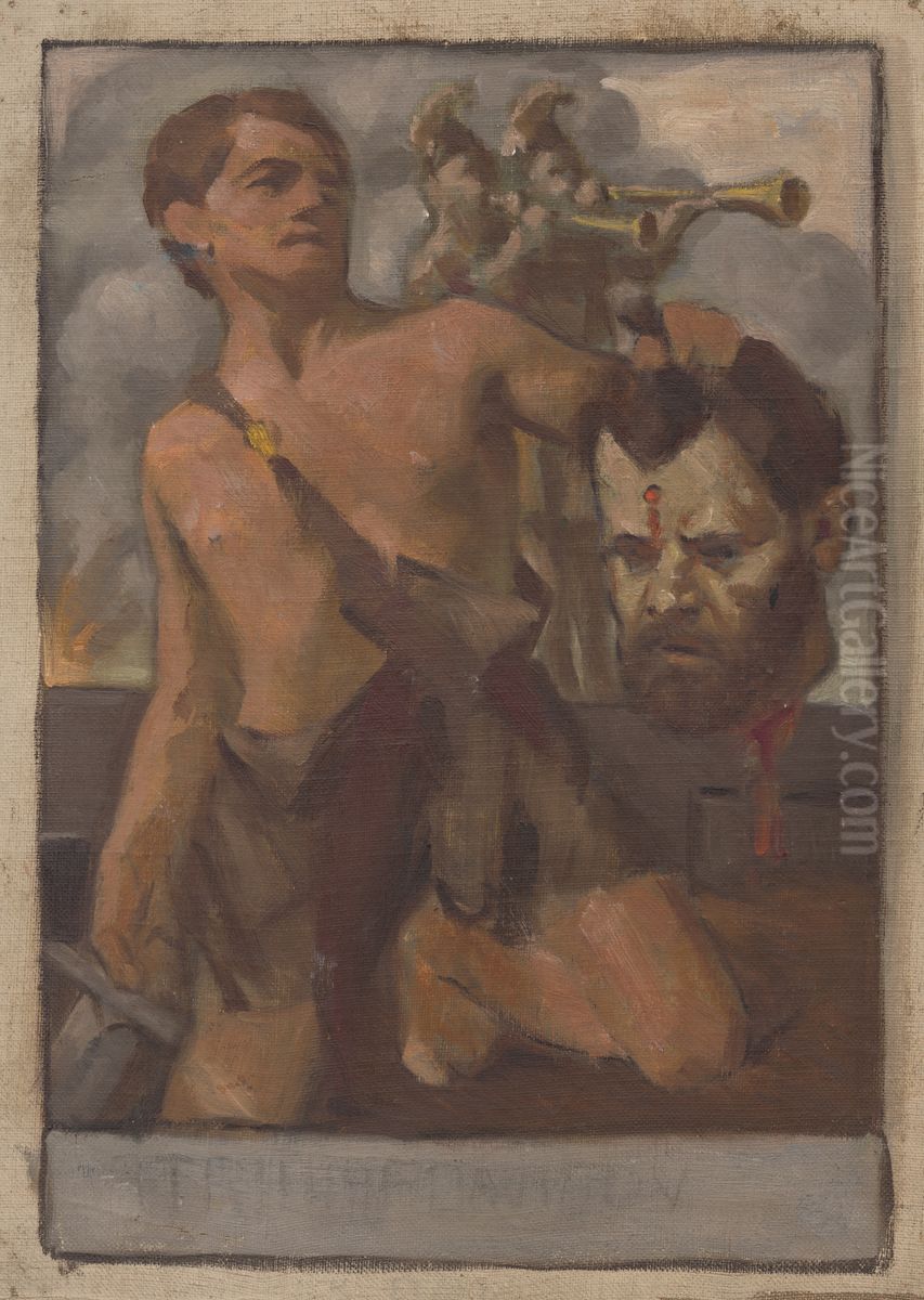 Studia kompozicie s biblickym vyjavom Oil Painting by Milan Thomka Mitrovsky